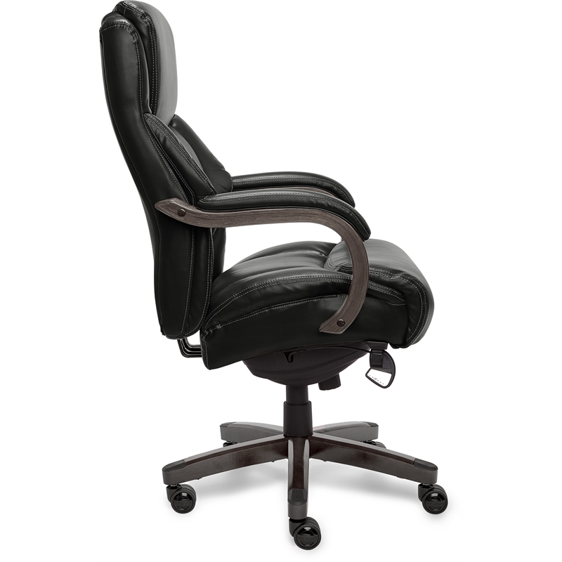 La-Z-Boy Delano Bonded Leather Upholstered Executive Office Chair in Jet Black