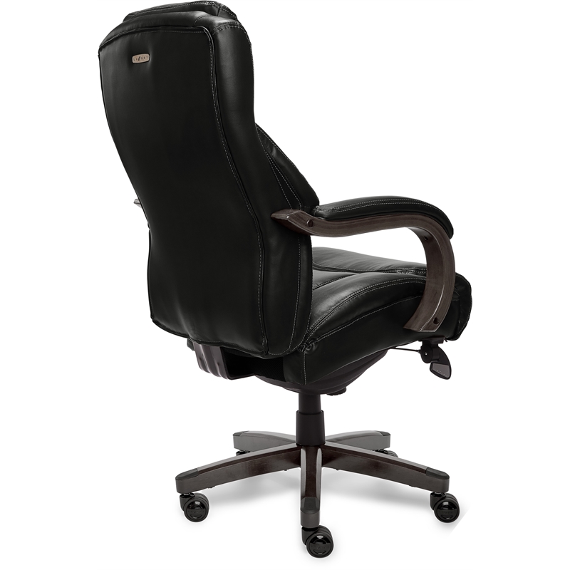 La-Z-Boy Delano Bonded Leather Upholstered Executive Office Chair in Jet Black