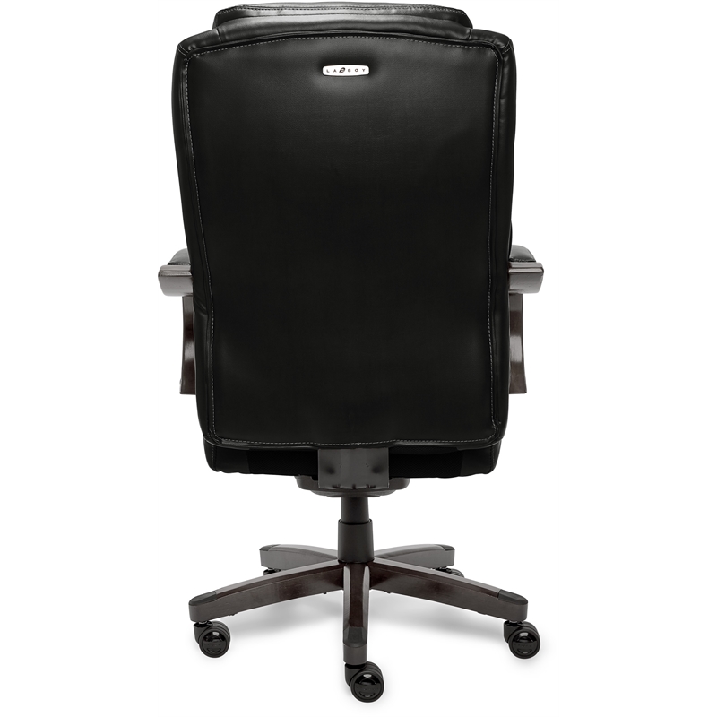 La-Z-Boy Delano Bonded Leather Upholstered Executive Office Chair in Jet Black