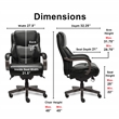 La-Z-Boy Delano Bonded Leather Upholstered Executive Office Chair in Jet Black