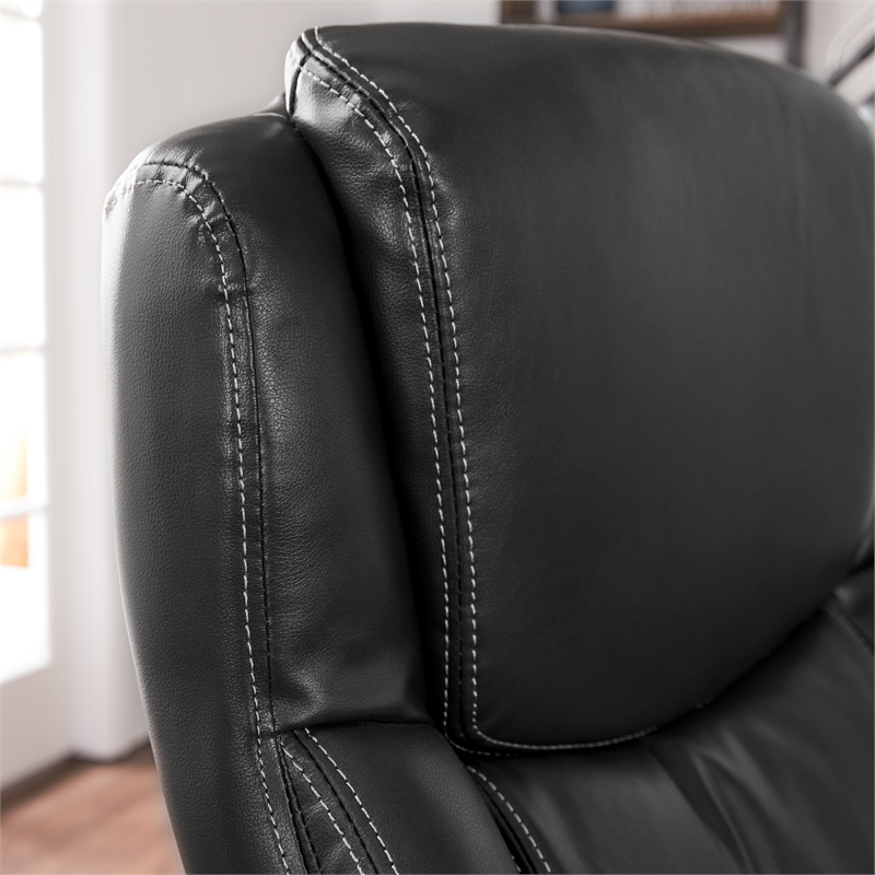 La-Z-Boy Delano Bonded Leather Upholstered Executive Office Chair in Jet Black