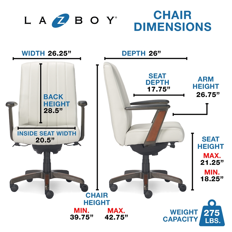La-Z-Boy Bennett Executive Office Chair White