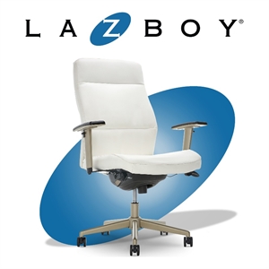 la-z-boy baylor modern executive office chair white bonded leather