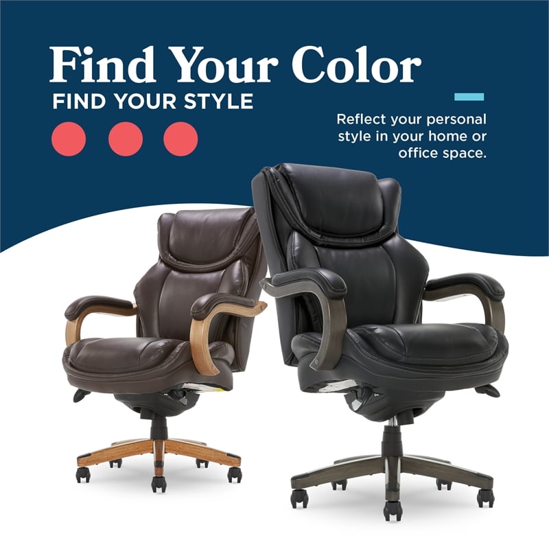 La-Z-Boy Harnett Big & Tall Executive Chair Black Bonded Leather