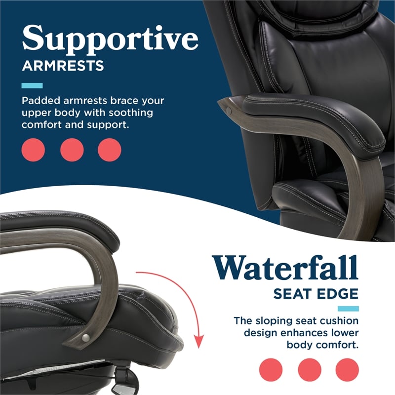 La-Z-Boy Harnett Big & Tall Executive Chair Black Bonded Leather