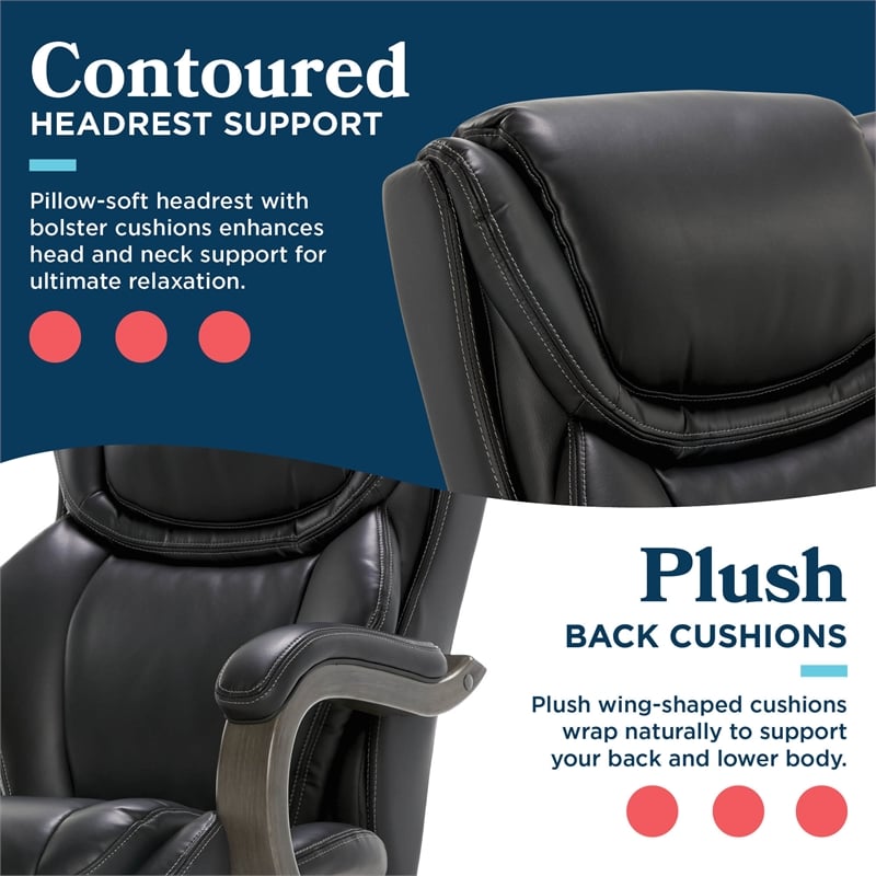 La-Z-Boy Harnett Big & Tall Executive Chair Black Bonded Leather