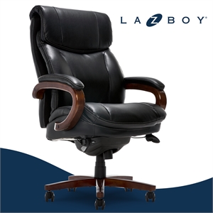 La-Z-Boy Big and Tall Trafford Executive Office Chair Black Bonded Leather