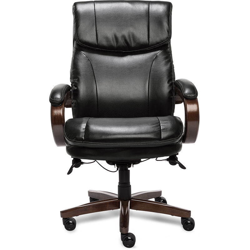 LaZBoy Big and Tall Trafford Executive Office Chair Black Bonded