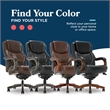 La-Z-Boy Delano Big & Tall Executive Office Chair Mahogany Black Bonded Leather