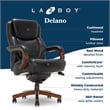 La-Z-Boy Delano Big & Tall Executive Office Chair Mahogany Black Bonded Leather
