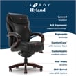 La-Z-Boy Hyland Modern Metal Executive Office Chair Black Bonded Leather