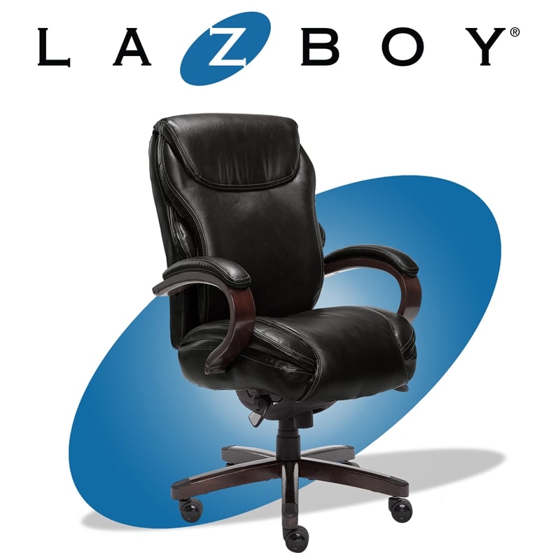 LaZBoy Hyland Executive Office Chair Black Bonded Leather Cymax