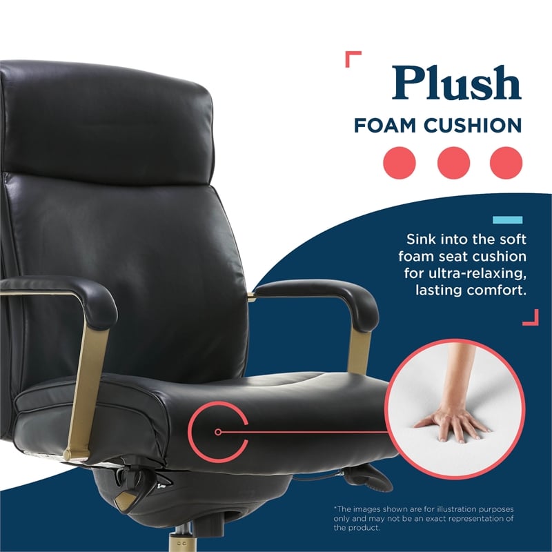 La-Z-Boy Modern Melrose Executive Office Chair Black Bonded Leather