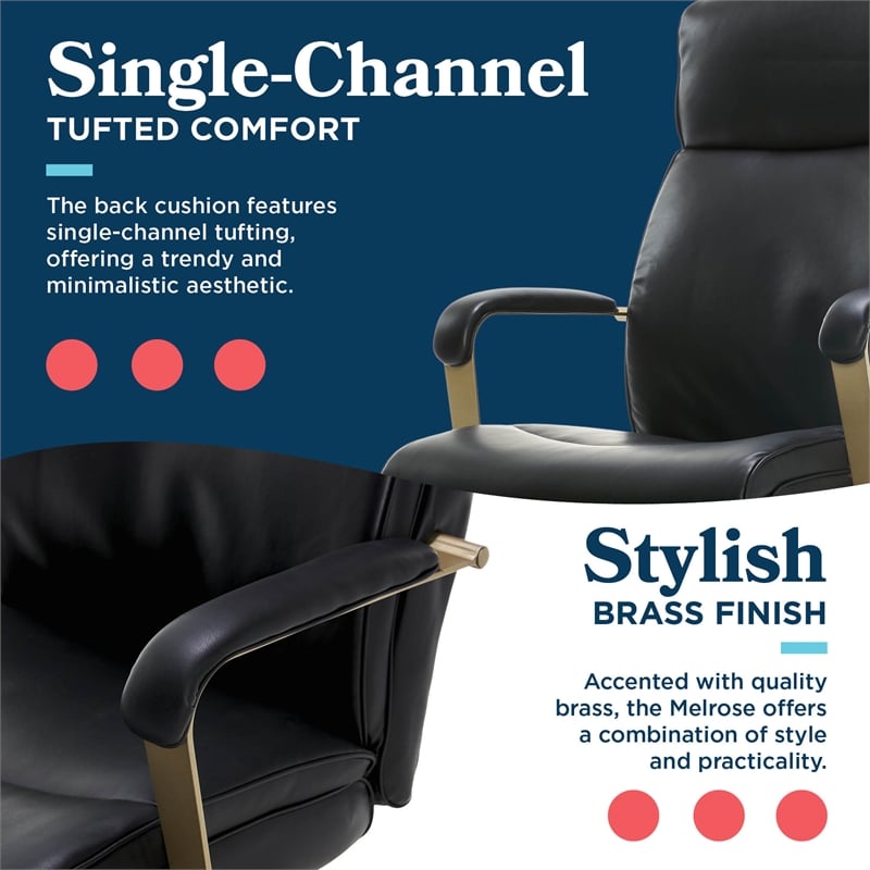 La-Z-Boy Modern Melrose Executive Office Chair Black Bonded Leather