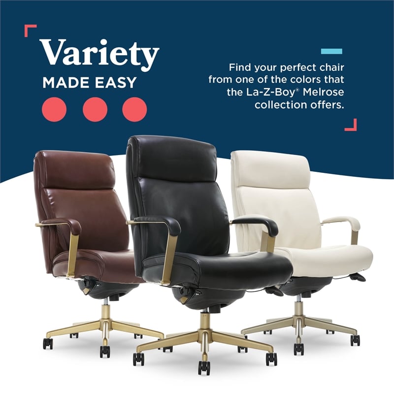 La-Z-Boy Modern Melrose Executive Office Chair Black Bonded Leather