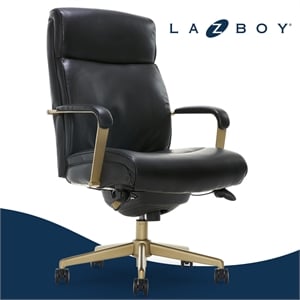 La-Z-Boy Modern Melrose Executive Office Chair Black Bonded Leather