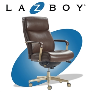 la-z-boy modern melrose executive office chair brown bonded leather