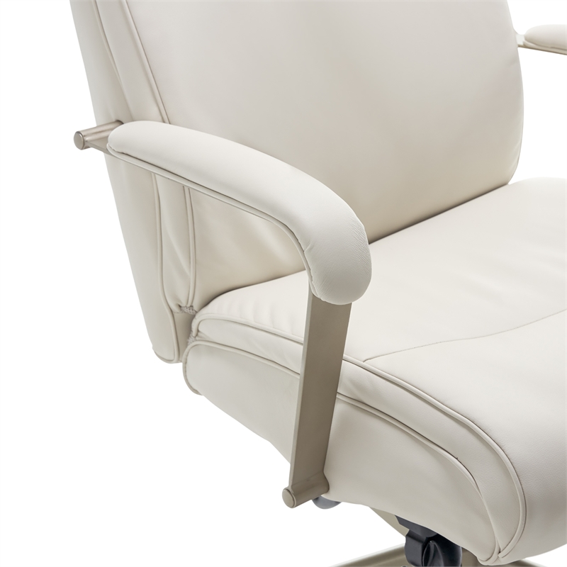 La Z Boy Modern Melrose Executive Office Chair Ivory White Bonded