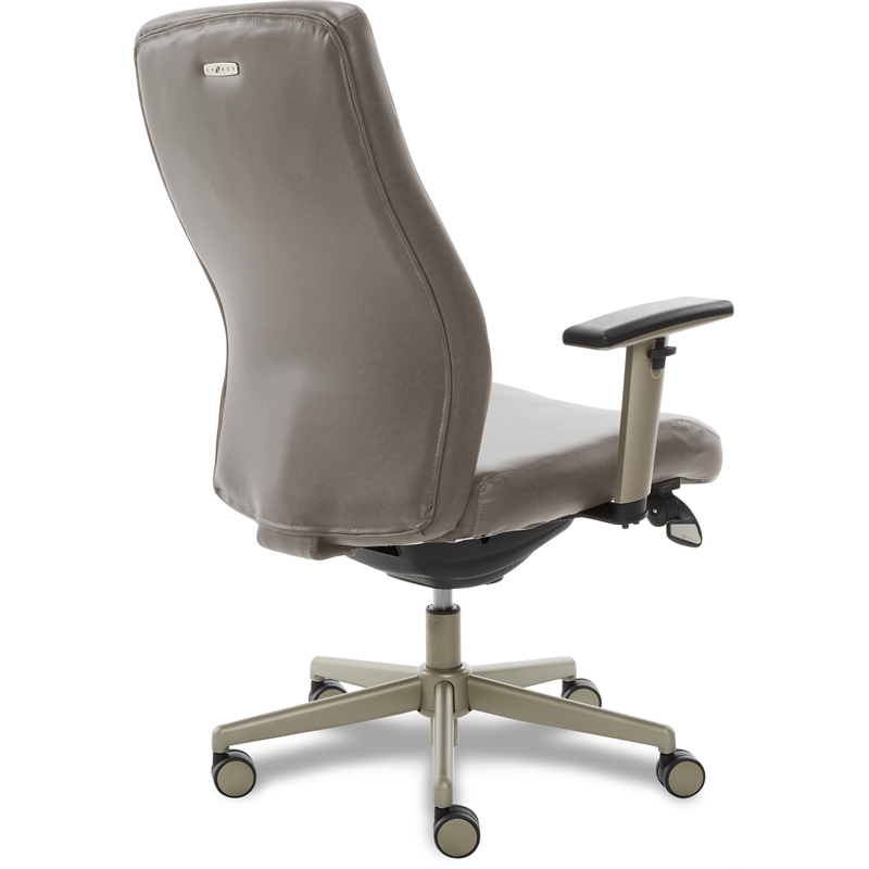 LaZBoy Baylor Modern Executive Office Chair Grey Bonded Leather Cymax Business