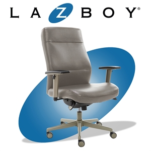 la-z-boy baylor modern executive office chair grey bonded leather