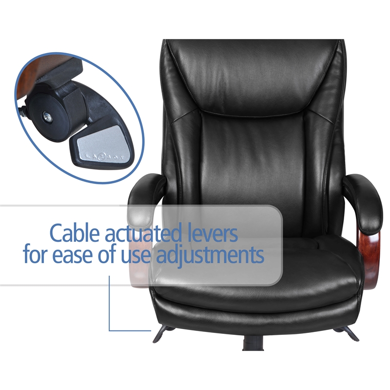 La-Z-Boy Big and Tall Edmonton Executive Office Chair in Black Bonded