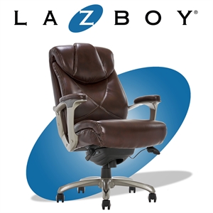 la-z-boy cantania executive office chair with air technology in brown