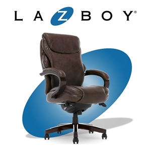 la-z-boy hyland executive office chair with air lumbar technology mahogany brown