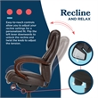 La-Z-Boy Bellamy Executive Office Chair with Memory Foam Brown Bonded Leather