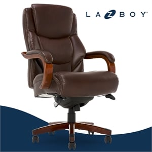 La-Z-Boy Delano Big & Tall Executive Office Chair Mahogany Chestnut Brown