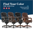 La-Z-Boy Delano Big & Tall Executive Office Chair Mahogany Chestnut Brown