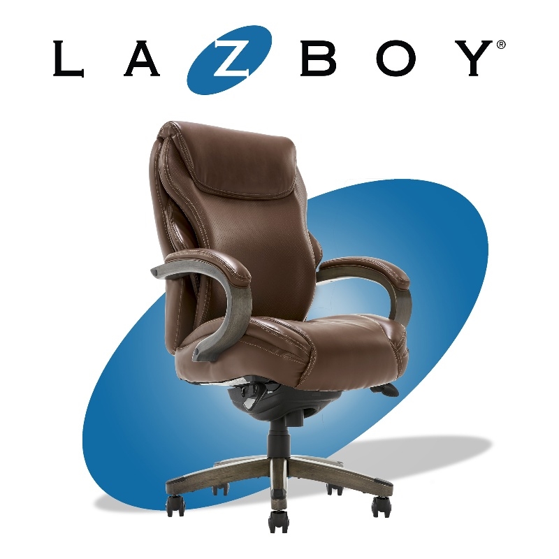 La Z Boy Hyland Executive Office Chair with AIR Lumbar Technology Brown