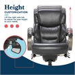 La-Z-Boy Delano Big & Tall Executive Office Chair Weathered Black Bonded Leather