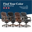 La-Z-Boy Delano Big & Tall Executive Office Chair Weathered Black Bonded Leather