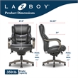 La-Z-Boy Delano Big & Tall Executive Office Chair Weathered Black Bonded Leather