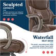 La-Z-Boy Delano Big & Tall Executive Office Chair Weathered Brown Bonded Leather
