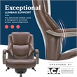 La-Z-Boy Delano Big & Tall Executive Office Chair Weathered Brown Bonded Leather
