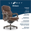 La-Z-Boy Delano Big & Tall Executive Office Chair Weathered Brown Bonded Leather
