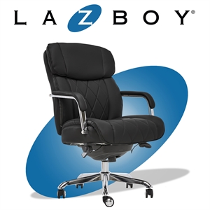 la-z-boy sutherland quilted leather executive office chair black