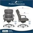 La-Z-Boy Sutherland Quilted Leather Executive Office Chair Grey Bonded Leather