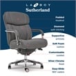 La-Z-Boy Sutherland Quilted Leather Executive Office Chair Grey Bonded Leather