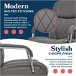 La-Z-Boy Sutherland Quilted Leather Executive Office Chair Grey Bonded Leather