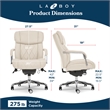 La-Z-Boy Sutherland Quilted Leather Executive Office Chair Ivory Bonded Leather