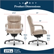 La-Z-Boy Sutherland Quilted Fabric Executive Office Chair Cream