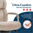 La-Z-Boy Sutherland Quilted Fabric Executive Office Chair Cream