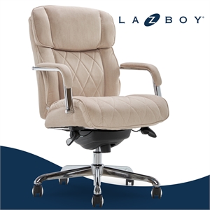 La-Z-Boy Sutherland Quilted Fabric Executive Office Chair Cream