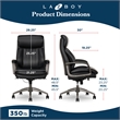 La-Z-Boy Nova High Back Modern Executive Office Chair Vegan PU Leather in Black