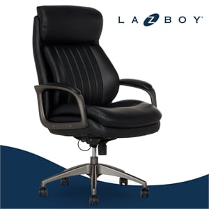 La-Z-Boy Nova High Back Modern Executive Office Chair Vegan PU Leather in Black