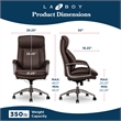 La-Z-Boy Nova Modern Executive Office Chair Vegan PU Leather in Brown