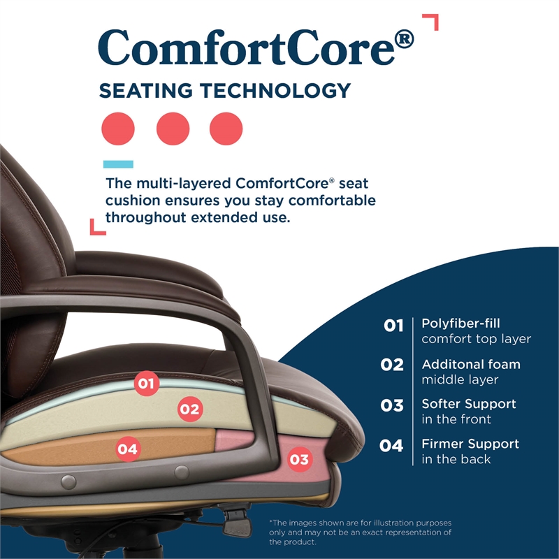 La-Z-Boy Nova Modern Executive Office Chair Vegan PU Leather in Brown