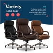 La-Z-Boy Nova Modern Executive Office Chair Vegan PU Leather in Brown